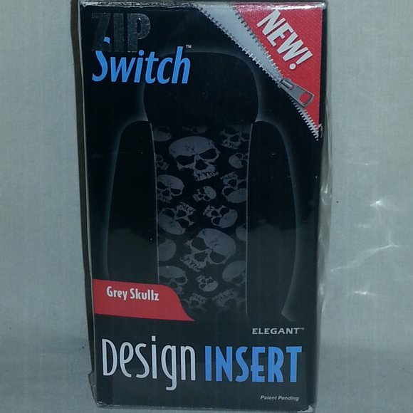 ZIP SWITCH E370567 SEAT DESIGN INSERT, GREY SKULLZ - Picture 3 of 3
